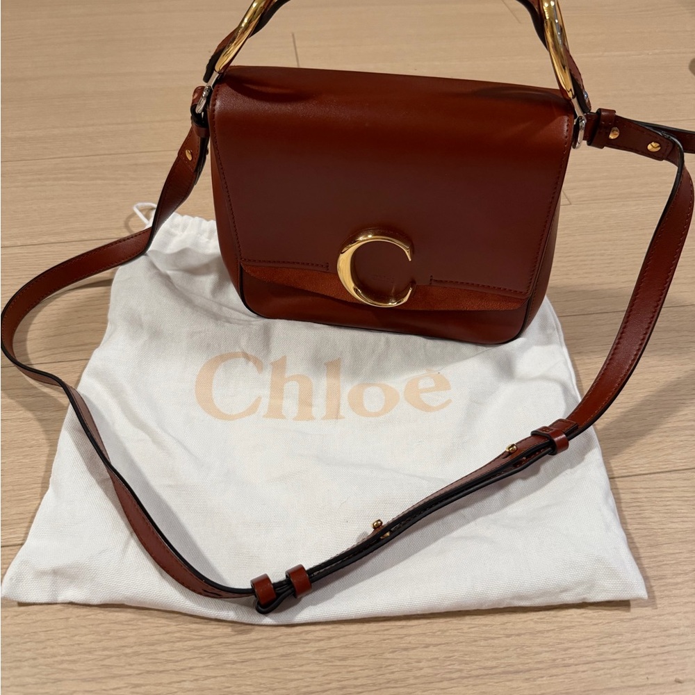 Chloe C Crossbody Bag with Gold Accents